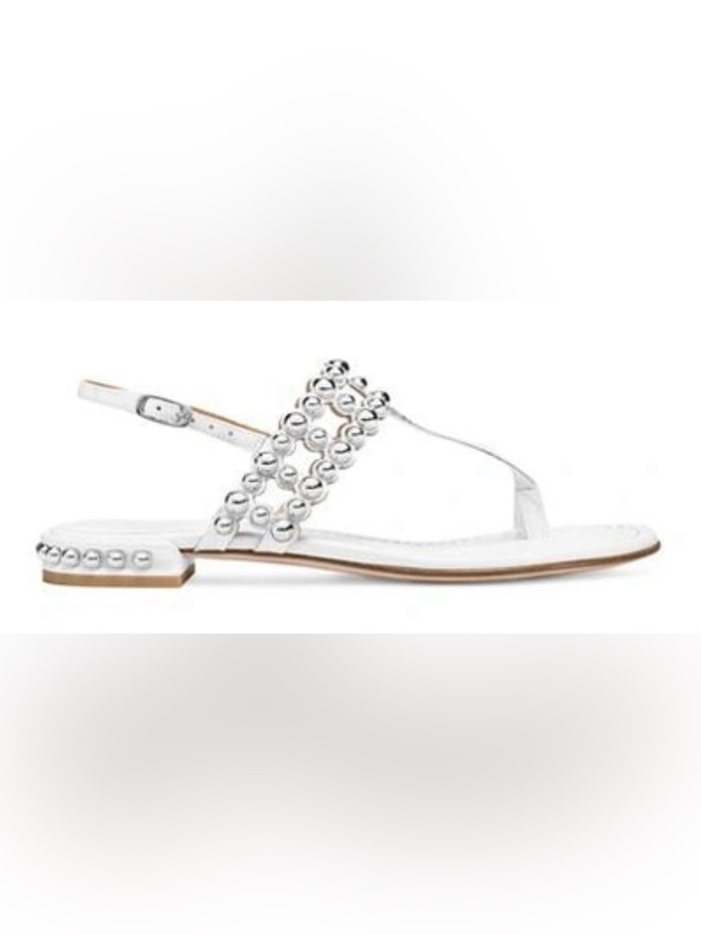 Stuart Weitzman The Taxi Sandal In White Calf Leather